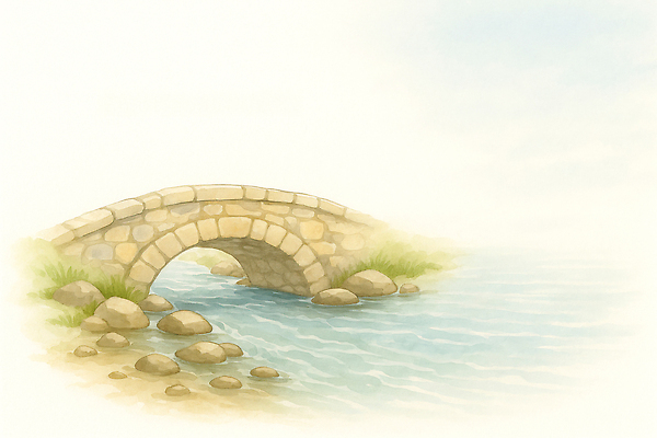 JPG 여유 여행 일러스트 자연 하늘 생명 어류 풍경 초록색 물 여름 강 평화 고요 흐름 돌_바위 바위 즐거움 조용 돌다리 국내일러스트 AI일러스트 AI콘텐츠 자연요소 계절 감정 컬러 컨셉 수중동물 다리_건축물 생태계 파일형식