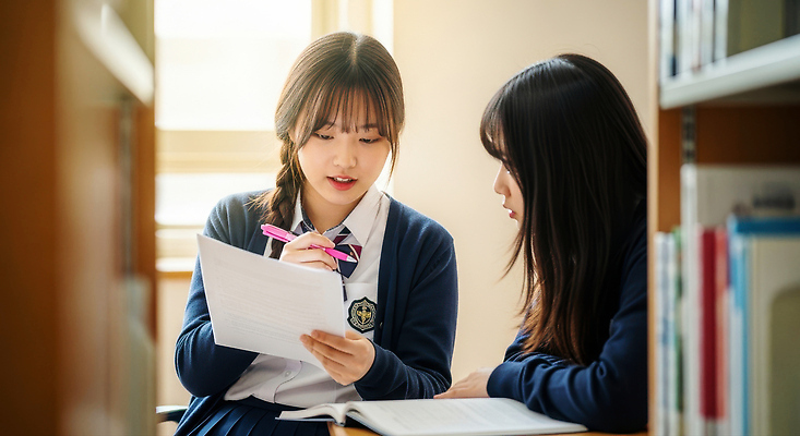 JPG 편집이미지 학생 협력 대화 친구 학습 자료 정보 시간 도서관 질문 집중 열정 과제 소통 의료성형뷰티 편집실사 AI인물포토 AI콘텐츠 교육 감정 컨셉 관계 말하기 CG 파일형식 AI포토