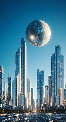 JPG 편집이미지 건축물 하늘 미래 기술 풍경 우주 환경 고층빌딩 행성 도시 모던 대도시 세련 이미지편집 AI컴퓨터그래픽 AI콘텐츠 건축 컨셉 빌딩 파일형식