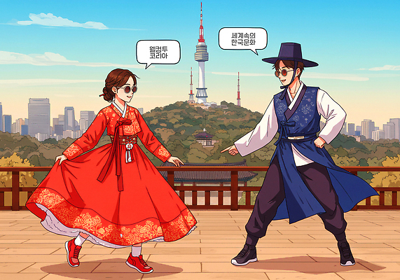 JPG 한국문화 한국전통 커플 사계절 여행 백그라운드 일러스트 서울 한국 풍경 사진촬영 우정 춤 전통의상 한복 즐거움 소통 남산타워 뷰티풀 국내일러스트 AI일러스트 AI콘텐츠 동양문화 전통 계절 감정 아시아 컨셉 관계 문화예술 친구 촬영 남산 파일형식