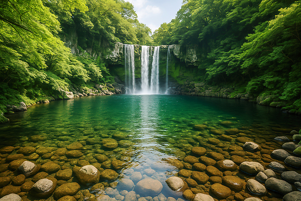 JPG 나무 편집이미지 호수 여행 자연 휴식 초록색 물 여름 파란색 강 맑음 소리 폭포 돌_바위 경관 편집실사 AI포토 AI콘텐츠 자연요소 식물 계절 컬러 컨셉 날씨 풍경 CG 생태계 파일형식