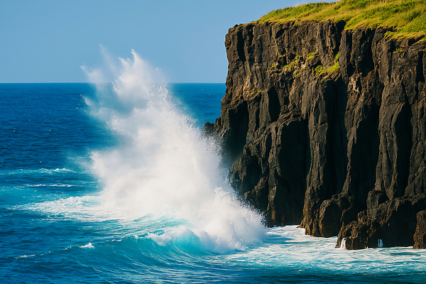 JPG 편집이미지 파도 바다 자연 하늘 바람 풍경 해변 물 여름 힘 소리 절벽 폭풍 편집실사 AI포토 AI콘텐츠 자연요소 계절 날씨 CG 생태계 파일형식