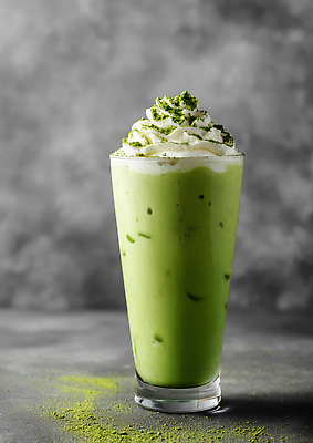 JPG 편집이미지 음료 디저트 건강 카페 마시기 달콤 녹차 상큼 녹차가루 말차 휘핑크림 편집실사 AI포토 AI콘텐츠 음식 모션 차_음료 상점 맛 가루 크림 CG 휘핑 파일형식