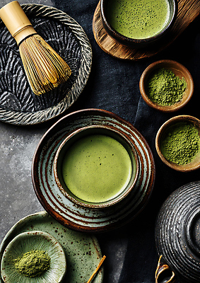 JPG 편집이미지 전통 자연 건강 도자기 사기그릇 전통차 녹차 말차 편집실사 AI포토 AI콘텐츠 그릇 차_음료 CG 생태계 파일형식