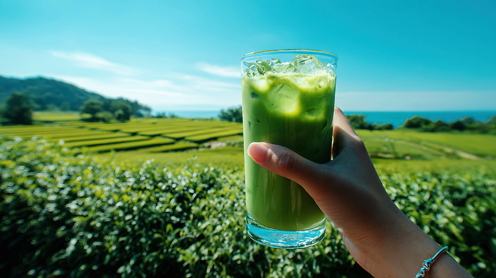 JPG 편집이미지 손 음료 바다 자연 풍경 여름 시원함 녹차 논밭 말차 뷰티풀 의료성형뷰티 편집실사 AI인물포토 AI콘텐츠 계절 밭 논 신체부위 차_음료 CG 생태계 파일형식 AI포토