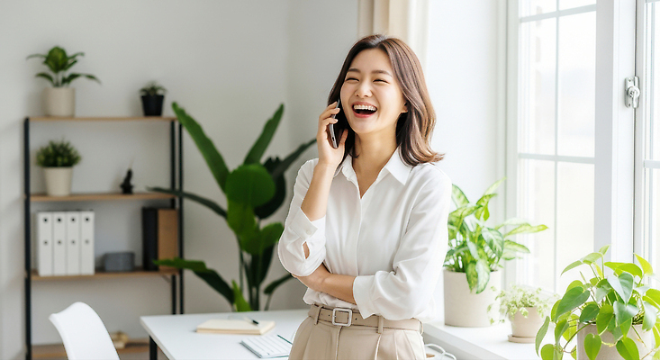 JPG 식물 편집이미지 여자 행복 자연 커뮤니케이션 건강 웃음 일상 인테리어 사무실 업무 편안함 통화 의료성형뷰티 편집실사 AI인물포토 AI콘텐츠 디자인 감정 비즈니스 모션 표정 사람 라이프 작업 감각 CG 생태계 파일형식 AI포토