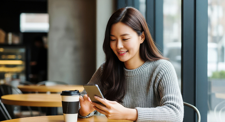 JPG 편집이미지 여자 여유 커피 탁자 휴식 대화 웃음 일상 친구 스마트폰 카페 차 편안함 즐거움 소셜미디어 의료성형뷰티 편집실사 AI인물포토 AI콘텐츠 감정 음료 가구 컨셉 관계 표정 말하기 사람 라이프 핸드폰 스마트기기 상점 감각 CG 파일형식 AI포토