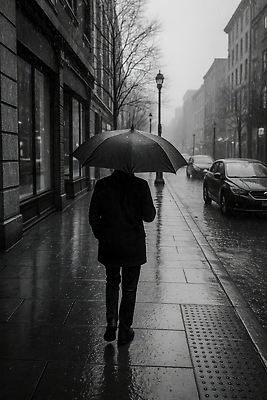 JPG 편집이미지 길 우산 날씨 거리 흑백 사람 풍경 걷기 도시 비 고독 빗방울 의료성형뷰티 편집실사 AI인물포토 AI콘텐츠 자연요소 감정 모션 촬영기법 비_날씨 CG 파일형식 AI포토