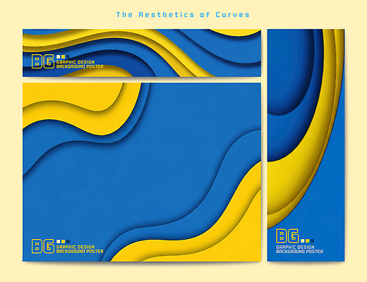 모양 템플릿 디자인 배너템플릿 포스터 컬러 백그라운드 곡선 추상 그래픽 파란색 노란색 예술가 창의성 AI파일 배너 선 무늬 파일형식 벡터