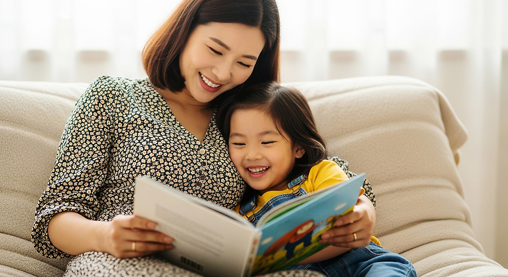 JPG 편집이미지 교육 딸 행복 어린이 거실 가족 엄마 이야기 사랑 책 소파 독서 시간 읽기 순간 의료성형뷰티 편집실사 AI인물포토 AI콘텐츠 감정 의자 관계 모션 사람 CG 파일형식 AI포토