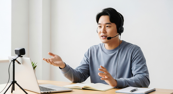 JPG 편집이미지 학생 남자 비즈니스 기술 표정 대화 손짓 노트북 사무실 헤드셋 업무 집중 의사소통 화상통화 의료성형뷰티 편집실사 AI인물포토 AI콘텐츠 음향기기 컨셉 모션 말하기 사람 전자제품 헤드폰 작업 CG 통화 파일형식 AI포토