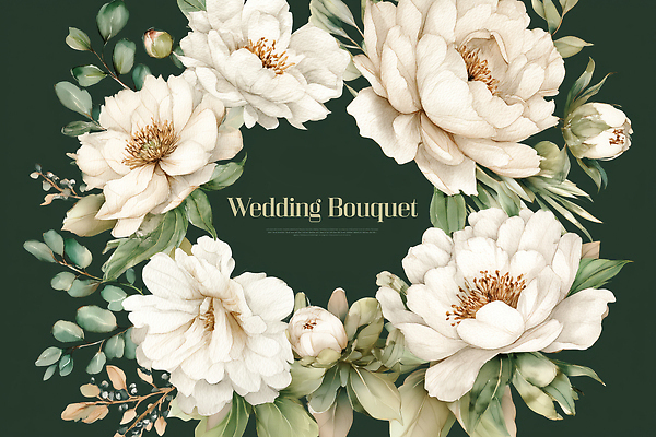 JPG 디자인 꽃잎 꽃 부케 결혼 백그라운드 일러스트 자연 결혼식 수채화 장식 초록색 흰색 고급 조화 뷰티풀 국내일러스트 AI일러스트 AI콘텐츠 식물 컬러 꽃다발 컨셉 이벤트 생태계 파일형식