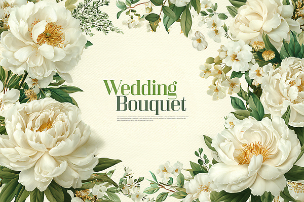 JPG 디자인 기념일 꽃 부케 결혼 백그라운드 일러스트 자연 결혼식 이벤트 장식 초록색 로맨틱 흰색 화려 우아함 뷰티풀 세련 국내일러스트 AI일러스트 AI콘텐츠 식물 컬러 꽃다발 컨셉 생태계 파일형식