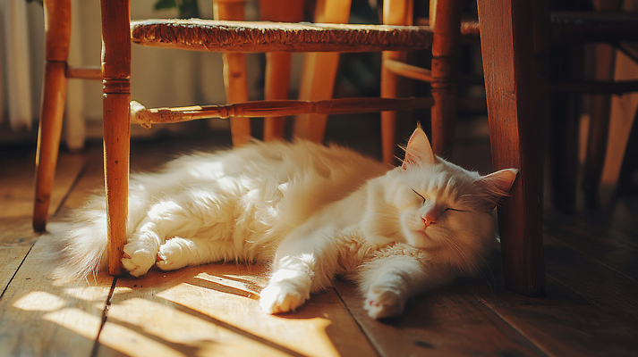 JPG 동물 편집이미지 의자 생명 휴식 바닥 털 일상 햇빛 고양이 공간 잠 편안함 편집실사 AI포토 AI콘텐츠 가구 컨셉 포유류 라이프 반려동물 태양 감각 CG 파일형식