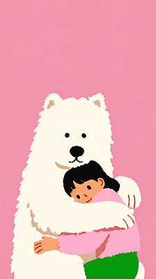 JPG 동물 행복 감정 어린이 분홍색 일러스트 곰 포옹 동화 따뜻함 사랑 소녀 친구 귀여움 순수 그림 부드러움 국내일러스트 AI일러스트 AI콘텐츠 여자 컬러 컨셉 포유류 관계 안기 사람 감각 파일형식