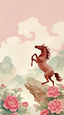 JPG 구름 전통 꽃 여유 예술 백그라운드 일러스트 자연 생명 산 풍경 암석 기운 말_게임 그림 조화 뷰티풀 일어나기 국내일러스트 AI일러스트 AI콘텐츠 자연요소 식물 감정 모션 돌_바위 생태계 파일형식