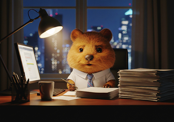 JPG 편집이미지 밤하늘 조명 정장 빛 사무실 도시 업무 작업 집중 책상 문서 사무용가구 장수풍뎅이 이미지편집 AI컴퓨터그래픽 AI콘텐츠 옷 가구 곤충 컨셉 비즈니스 하늘 야간 파일형식