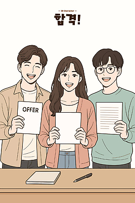 일러스트 관계 성공 미래 협력 직장 협상 미소 웃음 친구 희망 기쁨 만남 발전 기회 긍정 제안서 소통 국내일러스트 AI파일 감정 컨셉 회사 비즈니스 표정 파일형식 벡터