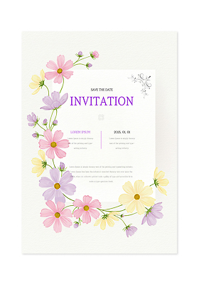 PSD 편집이미지 디자인 기념일 꽃 컬러 결혼식 이벤트 장식 축하 코스모스 초대장 뷰티풀 이미지편집 식물 결혼 컨셉 카드_감사 파일형식