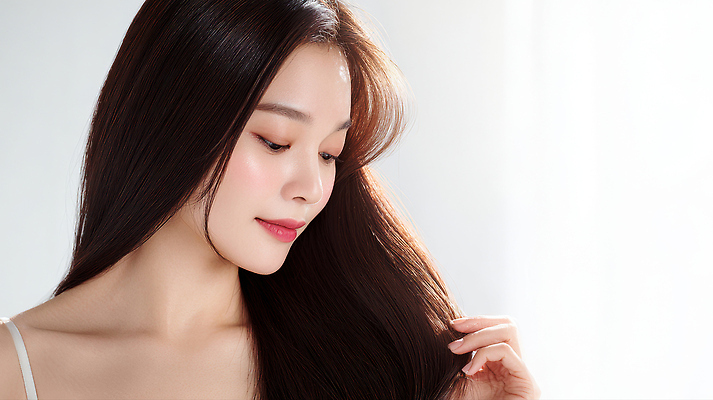 JPG 편집이미지 긴머리 헤어스타일 여자 포즈 실내 근접촬영 빛 뷰티 머리카락 편안함 집중 피부 헤어관리 뷰티풀 의료성형뷰티 편집실사 AI인물포토 AI콘텐츠 뷰포인트 컨셉 사람 내부 신체부위 머리 감각 CG 파일형식 AI포토