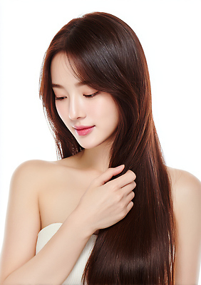 JPG 모델 편집이미지 긴머리 여자 자연 표정 사람 머리 사진촬영 매력적 우아함 피부 뷰티풀 의료성형뷰티 스타일 편집실사 AI인물포토 AI콘텐츠 헤어스타일 컨셉 신체부위 촬영 CG 생태계 파일형식 AI포토