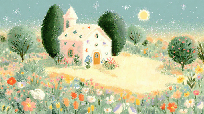 JPG 나무 꽃 예술 꽃밭 일러스트 자연 풍경 햇빛 정원 그림 조화 뷰티풀 색채 텃밭 국내일러스트 AI일러스트 AI콘텐츠 식물 밭 태양 생태계 파일형식