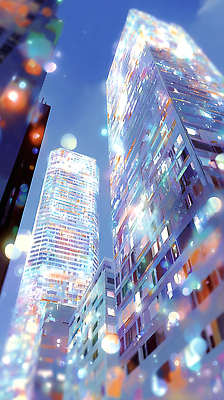 JPG 건축물 컬러 야경 일러스트 창문 하늘 조명 거리 풍경 빛 도시풍경 반사 고층빌딩 도시 화려 밤 저녁 모던 대도시 뷰티풀 국내일러스트 AI일러스트 AI콘텐츠 건축 컨셉 빌딩 견과류 야간 파일형식 풍경_경치