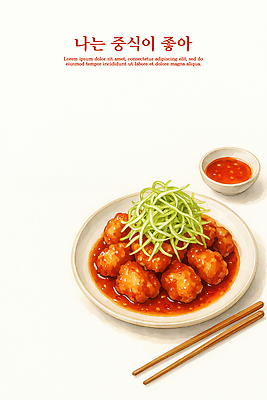 PSD 접시 음식 일러스트 재료 아침 디저트 요리 중식 식사 저녁 매움 레시피 점심 외식 맛집 쪽파 깐풍기 맛있는 국내일러스트 주간 식기 맛 야간 파 파일형식