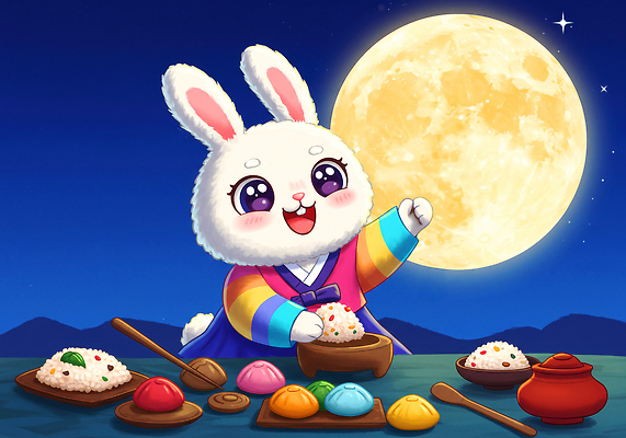 JPG 한국전통 명절 행복 컬러 일러스트 가족 자연 탁자 밤하늘 떡 추석 귀여움 축제 식사 전통음식 보름달 토끼 한복 즐거움 만들기 오색 국내일러스트 AI일러스트 AI콘텐츠 전통 기념일 감정 음식 가구 컨셉 포유류 관계 모션 하늘 한국 반려동물 달 야간 전통의상 생태계 파일형식