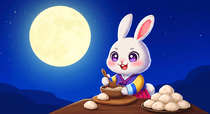 JPG 전통 명절 행복 감정 일러스트 재료 가족 자연 떡 한국 요리 추석 축제 보름달 토끼 밤 한복 달빛 즐거움 송편 믹싱 풍요 국내일러스트 AI일러스트 AI콘텐츠 한국전통 기념일 아시아 컨셉 포유류 관계 반려동물 견과류 달 전통의상 생태계 파일형식