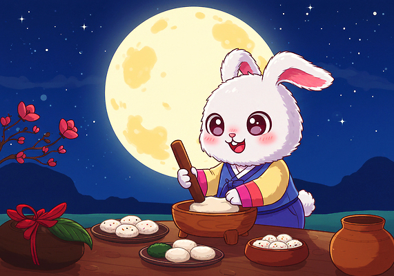 JPG 전통 행복 별 문화 음식 일러스트 가족 자연 놀이 떡 한국 사랑 요리 설날 추석 기쁨 보름달 토끼 밤 전통의상 한복 달빛 즐거움 국내일러스트 AI일러스트 AI콘텐츠 자연요소 한국전통 명절 감정 아시아 포유류 관계 반려동물 견과류 달 생태계 파일형식
