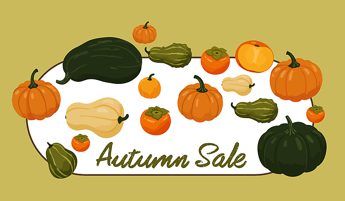 전통 디자인 컬러 과일 일러스트 자연 탁자 호박 풍경 장식 쇼핑 세일 상점 수확 추수 가을 장면 점포 국내일러스트 AI파일 계절 가구 농업 채소 생태계 파일형식 벡터