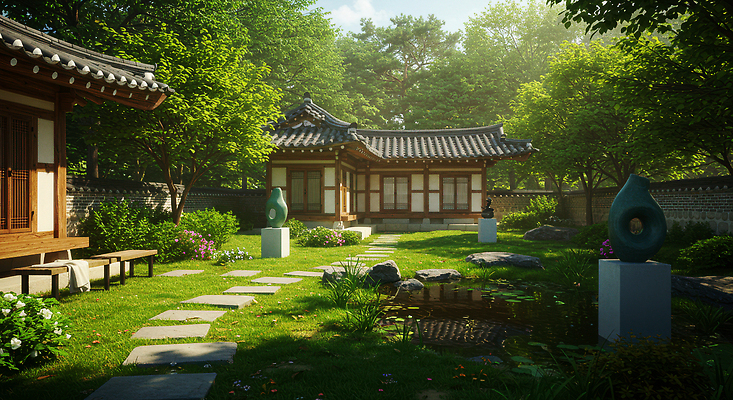 JPG 나무 편집이미지 전통 자연 한옥 한국 풍경 건물 여름 햇빛 조형물 평화 정원 녹음 수목 자갈길 편집실사 AI포토 AI콘텐츠 한옥스테이 식물 한국전통 건축물 계절 아시아 길 컨셉 고건축 미술 태양 기록 CG 생태계 숙박 파일형식