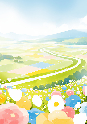 JPG 구름 계절 꽃 감정 컬러 일러스트 자연 하늘 생명 거리 풍경 초원 강 햇빛 농장 일출 언덕 지평선 뷰티풀 국내일러스트 AI일러스트 AI콘텐츠 자연요소 식물 농업 태양 노을 생태계 파일형식