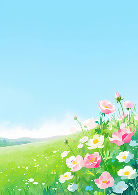 JPG 식물 계절 꽃 감정 여유 컬러 꽃밭 일러스트 자연 생명 바람 풍경 초원 햇빛 정원 들꽃 언덕 힐링 뷰티풀 국내일러스트 AI일러스트 AI콘텐츠 자연요소 날씨 태양 생태계 파일형식