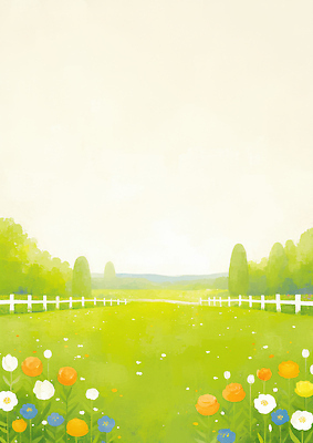 JPG 나무 식물 여유 컬러 꽃밭 일러스트 자연 따뜻함 풍경 초원 야외 파란색 평화 고요 들꽃 성장 언덕 향기 오후 풍경화 국내일러스트 AI일러스트 AI콘텐츠 꽃 감정 컨셉 그림 생태계 냄새 파일형식