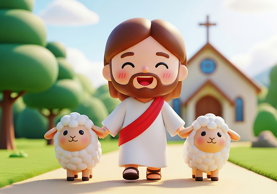 JPG 편집이미지 행복 종교 자연 사랑 교회 걷기 환경 희망 양 예수 신비 유아용 소통 이미지편집 AI컴퓨터그래픽 AI콘텐츠 감정 컨셉 포유류 종교건축 모션 건물 신_종교 생태계 파일형식