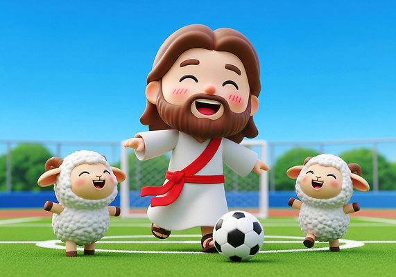 JPG 편집이미지 캐릭터 행복 스포츠 장난 놀이 웃음 풍경 친구 축구 양 성직자 즐거움 이미지편집 AI컴퓨터그래픽 AI콘텐츠 감정 종교 포유류 관계 표정 구기 파일형식