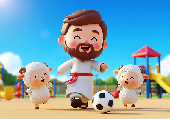 JPG 편집이미지 캐릭터 행복 스포츠 모션 놀이 일상 운동 축구 게임 시간 예수 놀이터 즐거움 이미지편집 AI컴퓨터그래픽 AI콘텐츠 감정 건강 라이프 구기 신_종교 파일형식