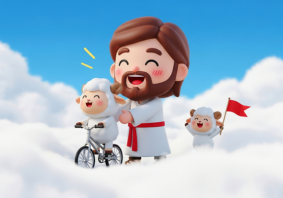 JPG 동물 구름 편집이미지 캐릭터 행복 놀이 웃음 자전거 축제 양 순수 즐거움 상상력 이미지편집 AI컴퓨터그래픽 AI콘텐츠 자연요소 감정 컨셉 포유류 표정 바이크 파일형식
