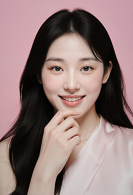 JPG 모델 편집이미지 긴머리 헤어스타일 여자 얼굴 분홍색 포즈 백그라운드 미소 뷰티 카메라 촬영 뷰티풀 의료성형뷰티 편집실사 AI인물포토 AI콘텐츠 컬러 표정 사람 신체부위 전자제품 CG 파일형식 AI포토