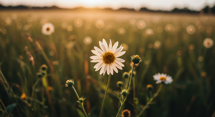 JPG 식물 편집이미지 꽃 자연 생명 풍경 초원 여름 일몰 수집 데이지 주위 뷰티풀 편집실사 AI포토 AI콘텐츠 계절 노을 CG 생태계 파일형식