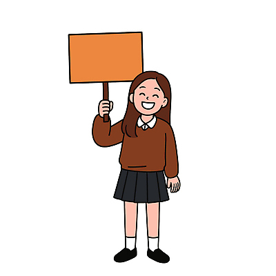 학생 손 일러스트 모션 고등학교 웃음 손짓 소녀 치마 주황색 기쁨 팻말 수능 에너지 표현 스웨터 즐거움 수험생 참여 국내일러스트 AI파일 여자 감정 어린이 컬러 상의 학교 고등학생 하의 프레임 표정 신체부위 시험 파일형식 벡터