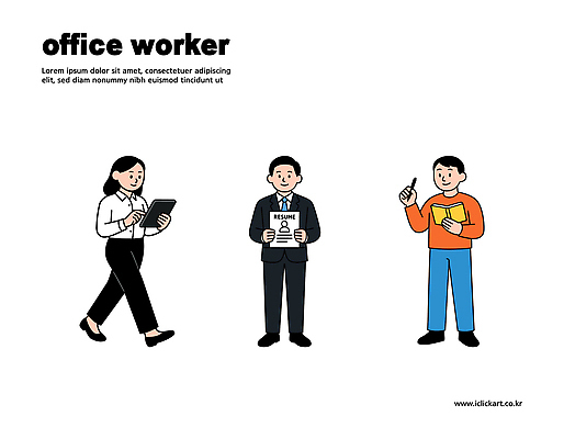 여자 남자 일러스트 모션 커뮤니케이션 협력 직장 일상 태블릿 사무실 걷기 업무 사무원 계획 직원 문서 이력서 국내일러스트 AI파일 직업 컨셉 회사 비즈니스 사람 라이프 전자제품 스마트기기 작업 파일형식 벡터