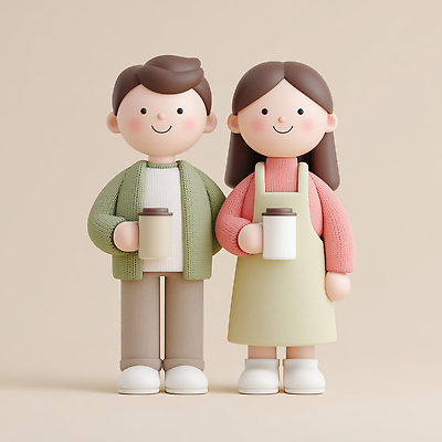 JPG 편집이미지 캐릭터 디자인 행복 커피 컬러 따뜻함 미소 사람 장식 컵 믿음 편안함 오브젝트 조화 편집3D AI컴퓨터그래픽 AI콘텐츠 식기 감정 음료 표정 3D 감각 파일형식