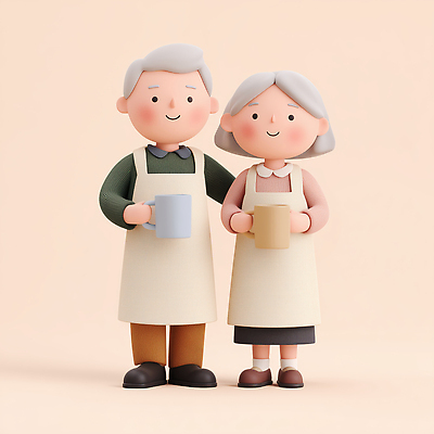 JPG 편집이미지 부부 행복 음료 가족 따뜻함 사랑 미소 일상 노부부 만남 조화 동반자 편집3D AI컴퓨터그래픽 AI콘텐츠 커플 감정 컨셉 관계 표정 라이프 3D 파일형식