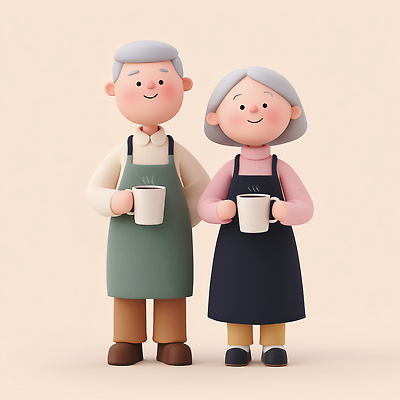 JPG 편집이미지 행복 커피 가족 따뜻함 사랑 미소 노부부 만남 분위기 포근함 장면 감성 소통 아기자기 편집3D AI컴퓨터그래픽 AI콘텐츠 부부 감정 음료 컨셉 관계 표정 3D 감각 파일형식