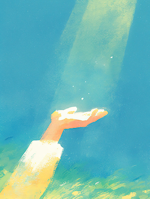 JPG 구름 손 감정 예술 컬러 일러스트 자연 하늘 생명 파란색 빛 햇빛 평화 고요 자유 연결 이미지 때 순간 국내일러스트 AI일러스트 AI콘텐츠 자연요소 컨셉 신체부위 태양 생태계 파일형식