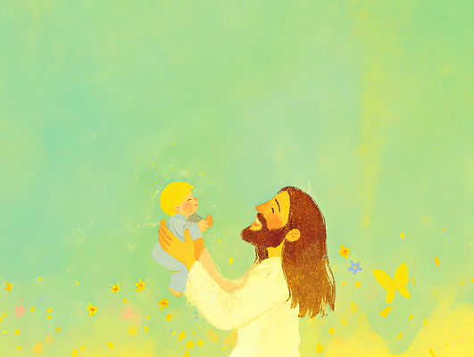 JPG 행복 감정 종교 어린이 상징 일러스트 가족 모션 따뜻함 사랑 웃음 믿음 기쁨 만남 아기 예수 환영 뷰티풀 순간 동심 국내일러스트 AI일러스트 AI콘텐츠 컨셉 관계 표정 사람 신_종교 파일형식