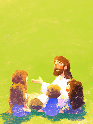 JPG 전통 교육 행복 감정 종교 어린이 예술 일러스트 이야기 사랑 미소 사람 초록색 화목 듣기 예수 신화 소통 전설 국내일러스트 AI일러스트 AI콘텐츠 컬러 컨셉 모션 표정 신_종교 파일형식